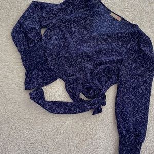 Polka Dot Wrap Blouse🦋